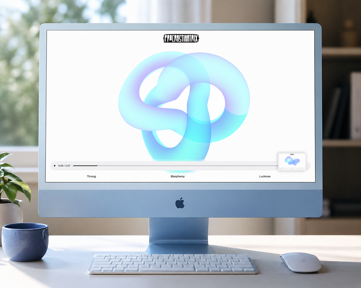 Procrastinatrix shown on a desktop monitor