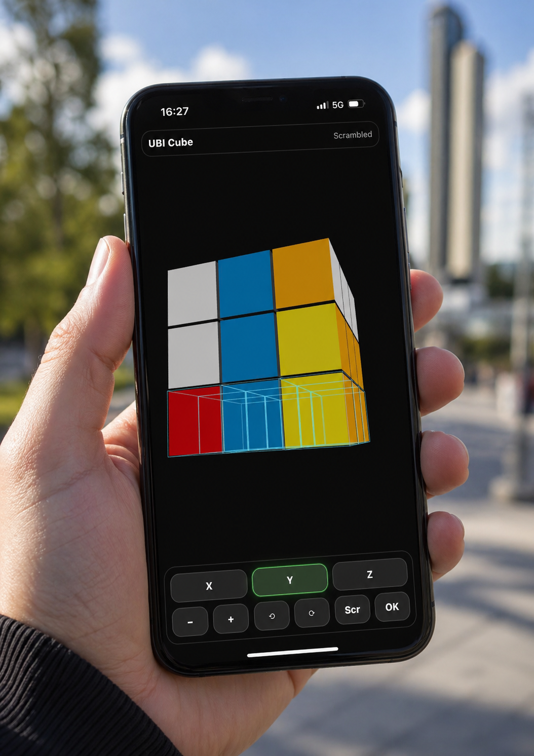 Rubix shown on a mobile phone screen